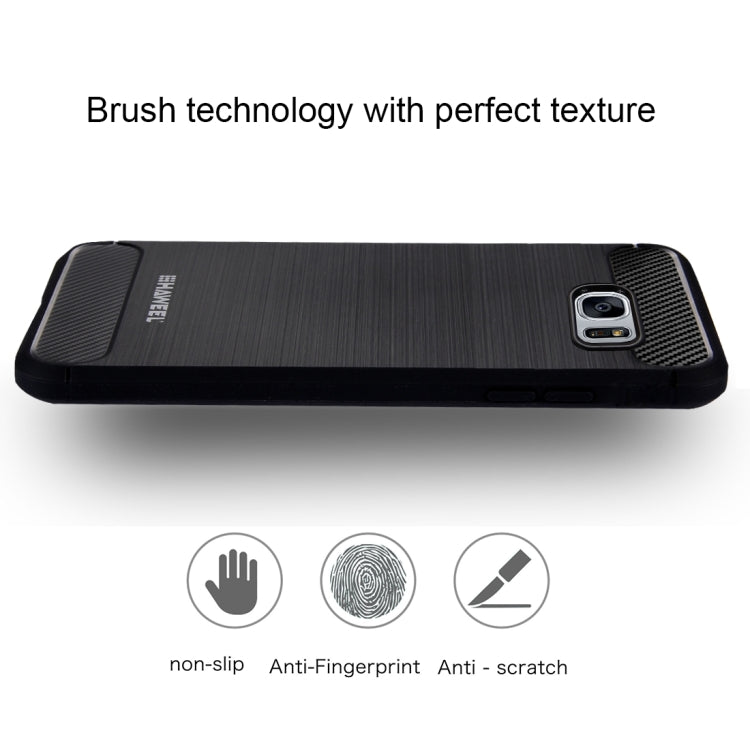 HAWEEL for Galaxy S7 / G930 Brushed Carbon Fiber Texture Shockproof TPU Protective Case