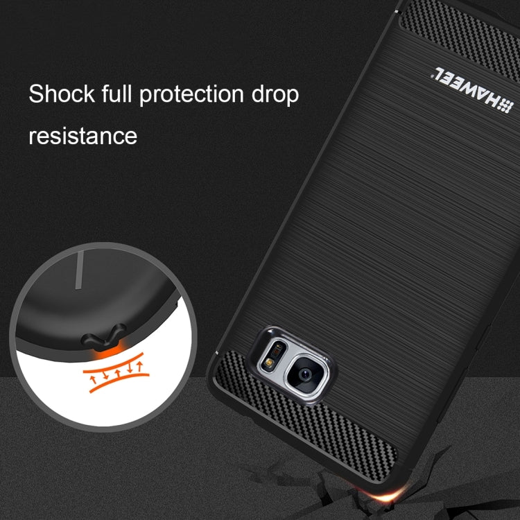 HAWEEL for Galaxy S7 / G930 Brushed Carbon Fiber Texture Shockproof TPU Protective Case
