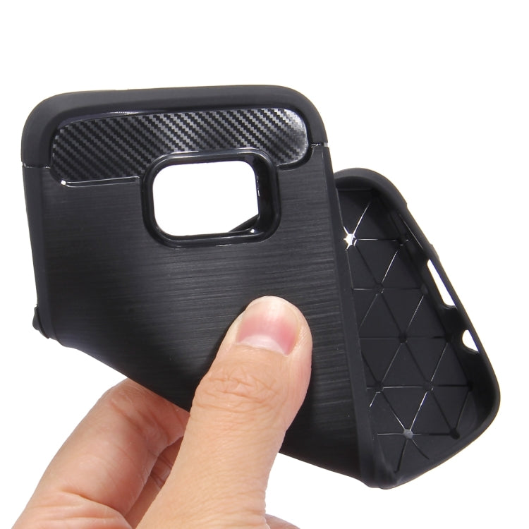 HAWEEL for Galaxy S7 Edge / G935 Brushed Carbon Fiber Texture Shockproof TPU Protective Case(Black)