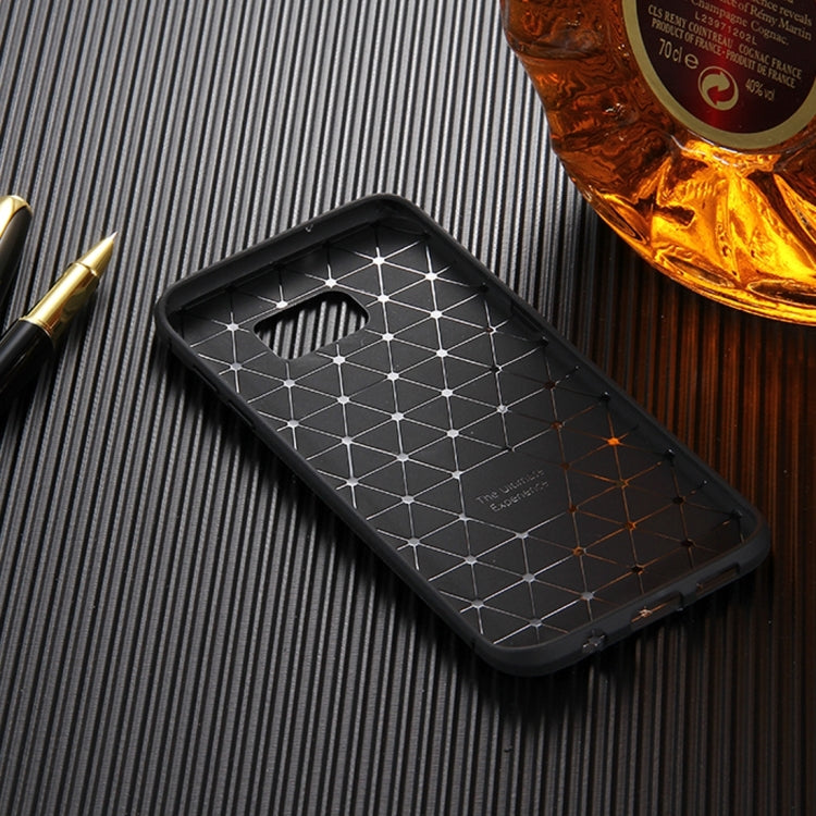HAWEEL for Galaxy S7 Edge / G935 Brushed Carbon Fiber Texture Shockproof TPU Protective Case(Black)
