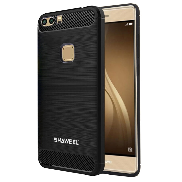 HAWEEL For Huawei  P9 Plus Brushed Carbon Fiber Texture Shockproof TPU Protective Case