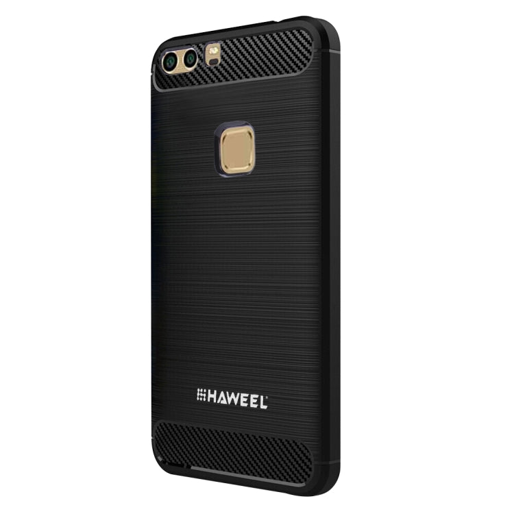 HAWEEL For Huawei  P9 Plus Brushed Carbon Fiber Texture Shockproof TPU Protective Case