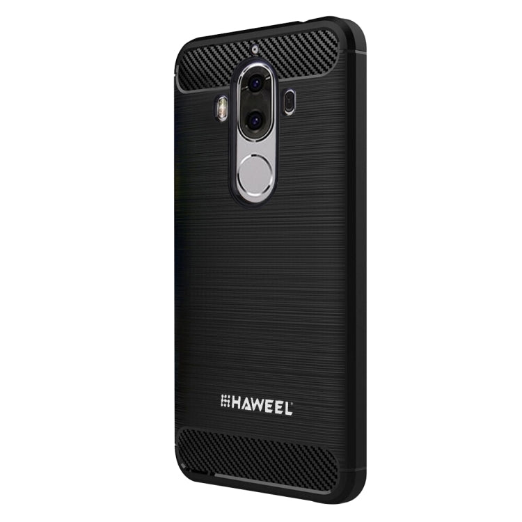 HAWEEL For Huawei  Mate 9 Brushed Carbon Fiber Texture Shockproof TPU Protective Case(Black)