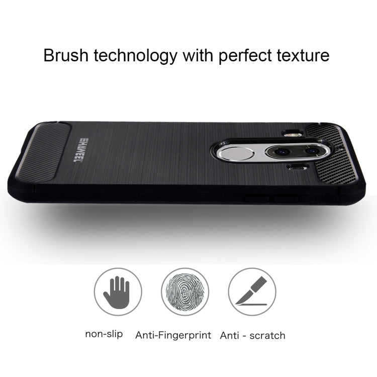 HAWEEL For Huawei  Mate 9 Brushed Carbon Fiber Texture Shockproof TPU Protective Case(Black)