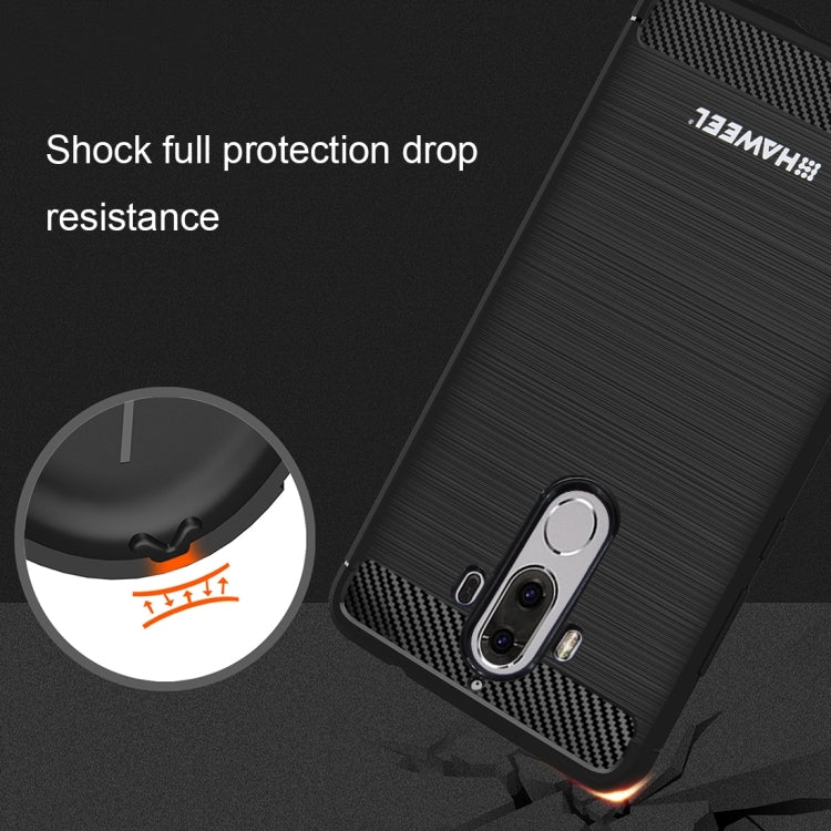 HAWEEL For Huawei  Mate 9 Brushed Carbon Fiber Texture Shockproof TPU Protective Case(Black)