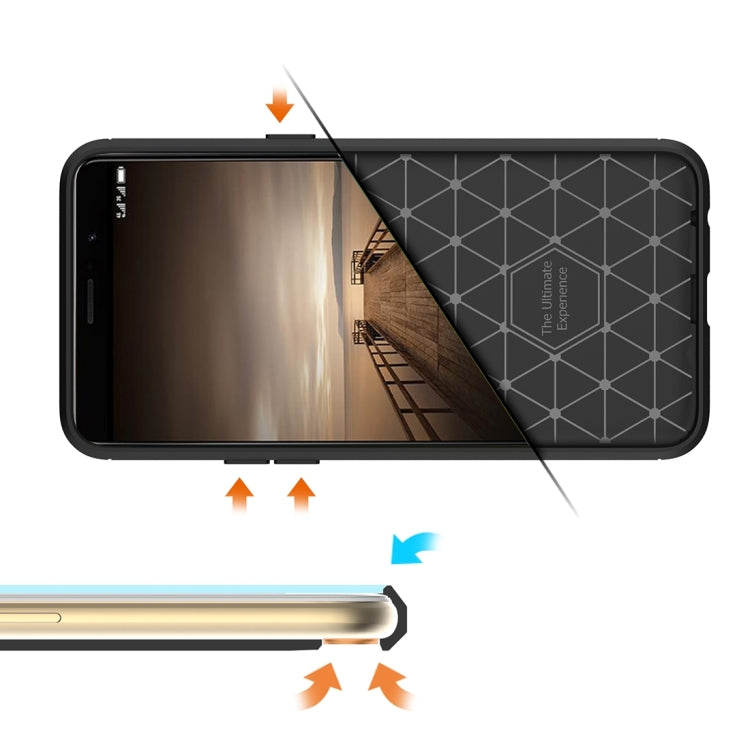 HAWEEL For Huawei  Mate 9 Brushed Carbon Fiber Texture Shockproof TPU Protective Case(Black)