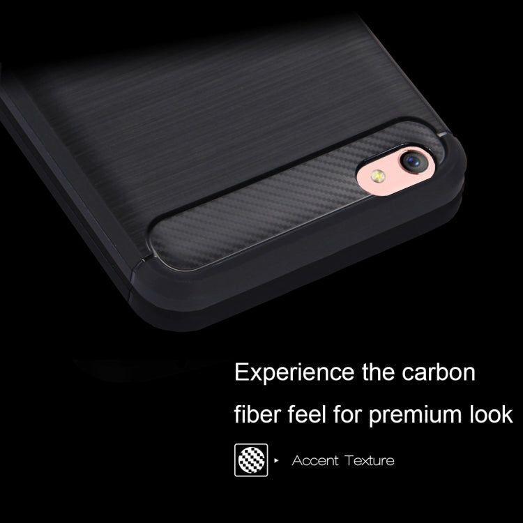 HAWEEL for OPPO R9S Plus Brushed Carbon Fiber Texture Shockproof TPU Protective Case(Black)