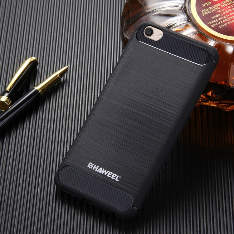 HAWEEL for Vivo X9 Brushed Carbon Fiber Texture Shockproof TPU Protective Case