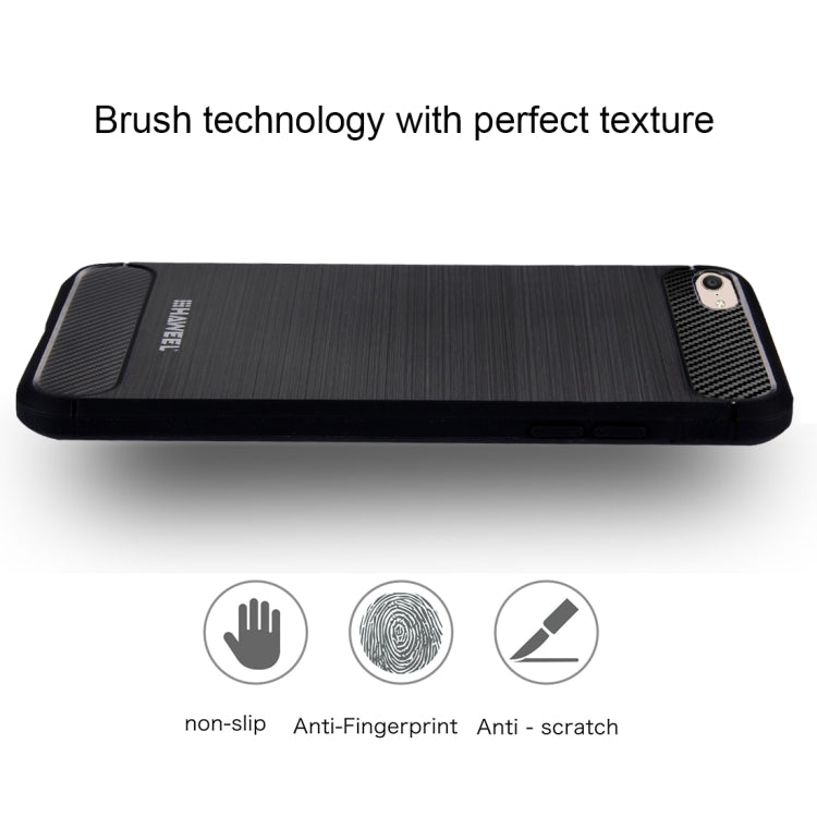 HAWEEL for Vivo X9 Plus Brushed Carbon Fiber Texture Shockproof TPU Protective Case(Black)
