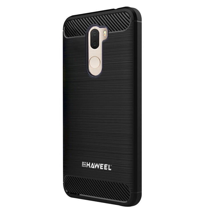 HAWEEL for  Xiaomi MI 5s Plus Brushed Carbon Fiber Texture Shockproof TPU Protective Case(Black)