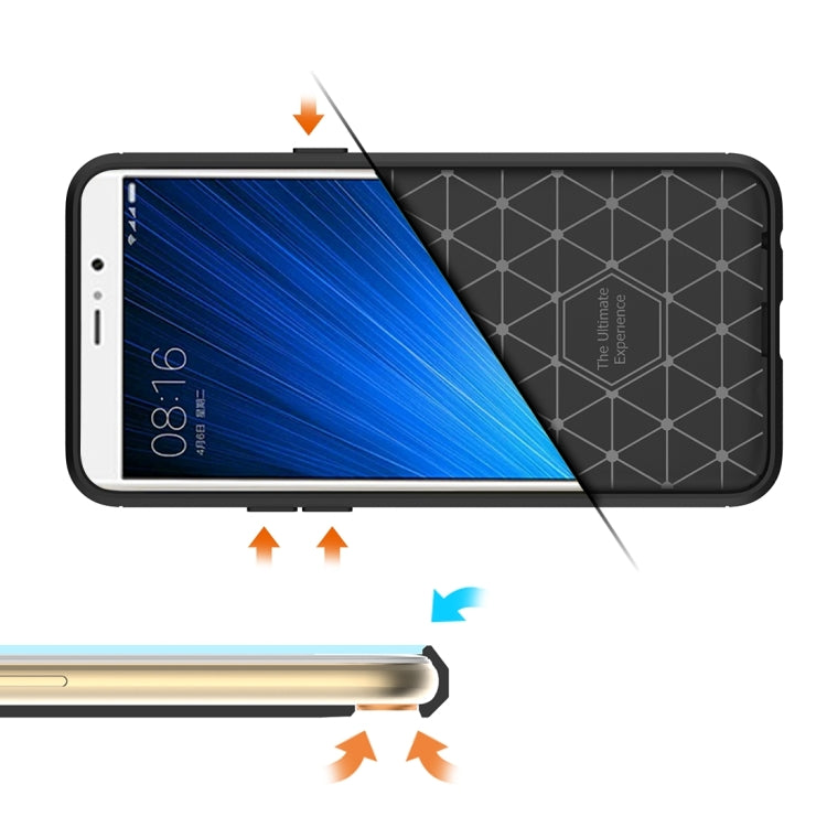 HAWEEL for  Xiaomi MI 5s Plus Brushed Carbon Fiber Texture Shockproof TPU Protective Case(Black)
