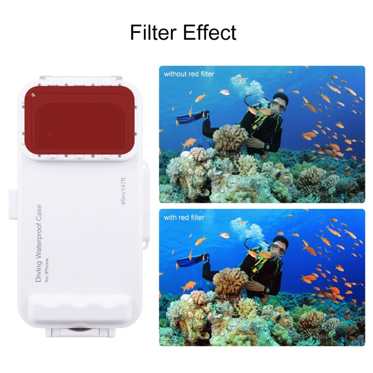 HAWEEL 45m Waterproof Diving Case Housing Photo Video Taking Underwater Cover for iPhone 12 Series, iPhone 11 Series, iPhone X Series, iPhone 8 & 7, iPhone 6s, iOS 13.0 or Above Version iPhone(White)