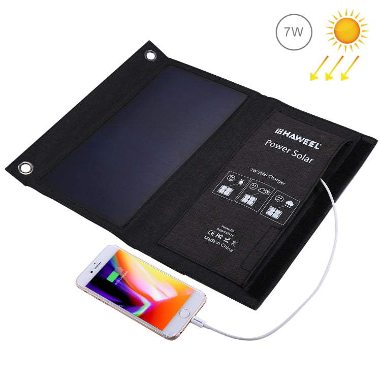 HAWEEL 7W Foldable Solar Panel Charger with USB Port