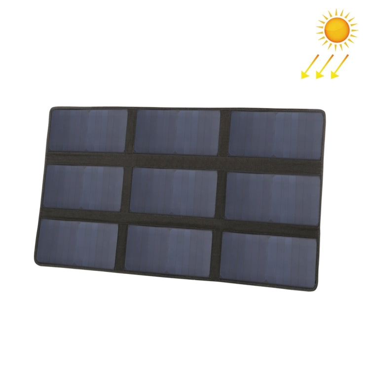 HAWEEL 60W Portable Foldable Solar Charger Outdoor Travel Rechargeable Folding Bag with 9 Solar Panels & USB Port, Size: M