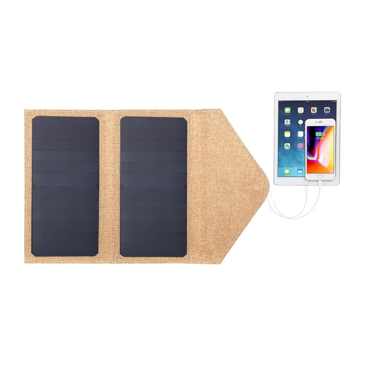 HAWEEL 14W Foldable Solar Panel Charger with 5V / 2.1A Max Dual USB Ports(Yellow)