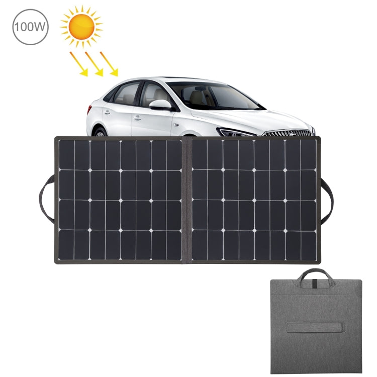 HAWEEL 100W Portable Foldable Solar Charger Outdoor Travel Rechargeable Folding Bag with 2 Solar Panels & USB Port & Handle, Size: L