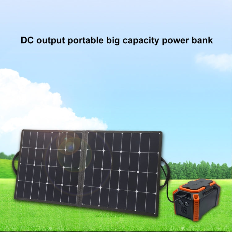 HAWEEL 100W Portable Foldable Solar Charger Outdoor Travel Rechargeable Folding Bag with 2 Solar Panels & USB Port & Handle, Size: L