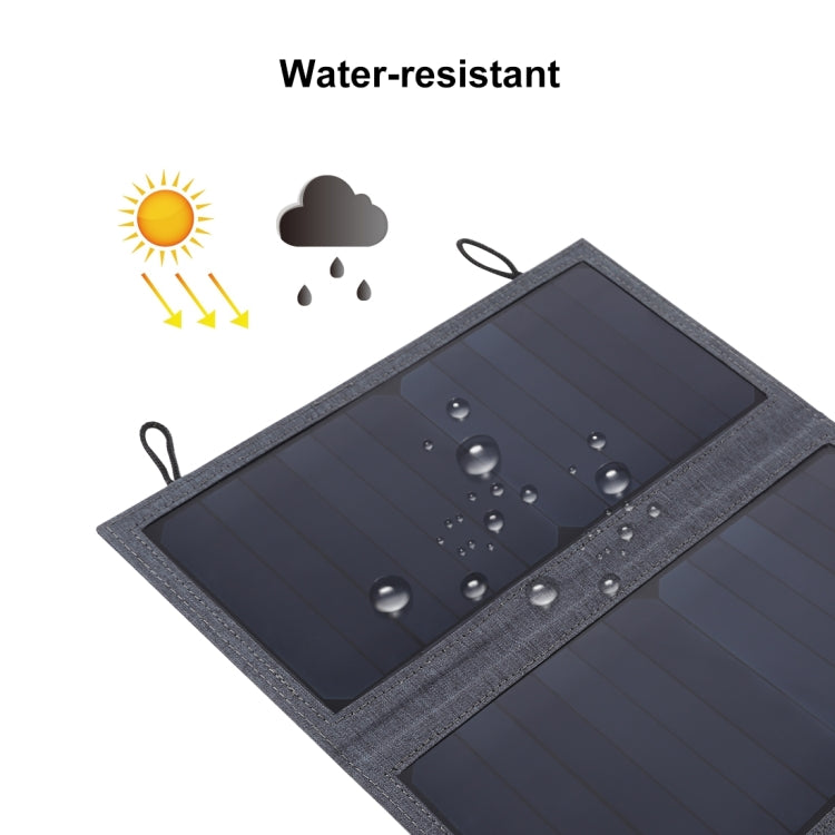 HAWEEL 28W Foldable Solar Panel Charger 8000mAh Power Bank with 5V 3.5A Max Dual USB Ports(Black)