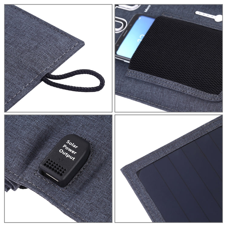 HAWEEL 28W Foldable Solar Panel Charger 8000mAh Power Bank with 5V 3.5A Max Dual USB Ports(Black)