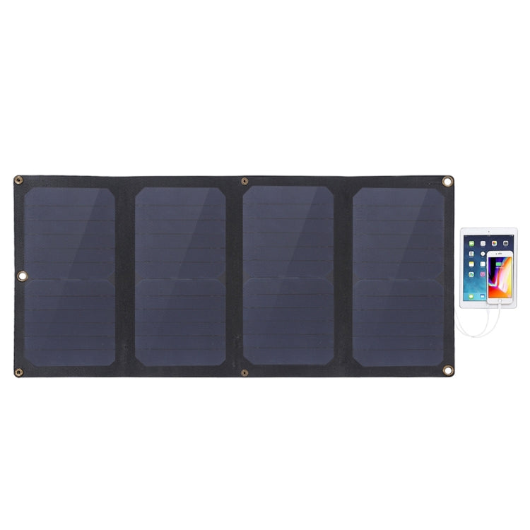 HAWEEL 28W 4-Fold ETFE Solar Panel Charger with 5V / 3A Max Dual USB Ports, Support QC3.0 and AFC(Black)