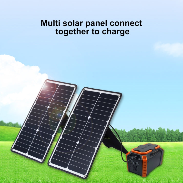 HAWEEL 2 PCS 20W Monocrystalline Silicon Solar Power Panel Charger, with USB Port & Holder & Tiger Clip, Support QC3.0 and AFC(Black)