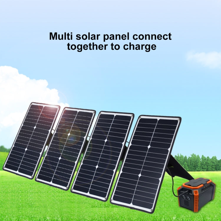 HAWEEL 4 PCS 20W Monocrystalline Silicon Solar Power Panel Charger, with USB Port & Holder & Tiger Clip, Support QC3.0 and AFC(Black)