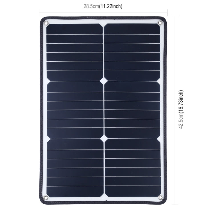 HAWEEL 5 PCS 20W Monocrystalline Silicon Solar Power Panel Charger, with USB Port & Holder & Tiger Clip, Support QC3.0 and AFC(Black)