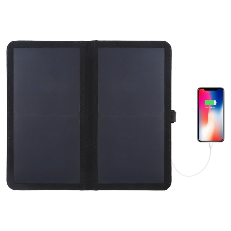 HAWEEL 14W Ultrathin 2-Fold Foldable Solar Panel Charger with 5V / 2.2A USB Port, Support QC3.0 and AFC(Black)