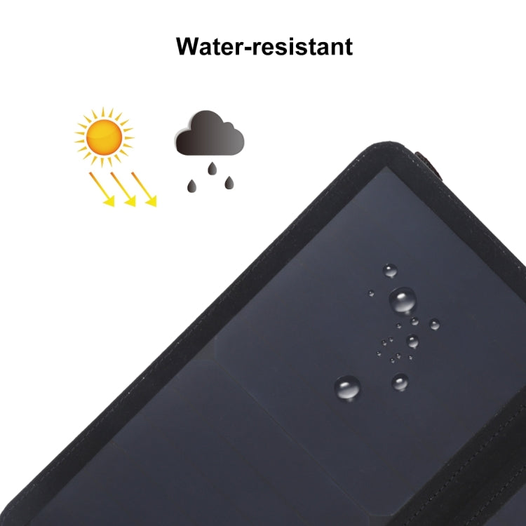 HAWEEL 14W Ultrathin 2-Fold Foldable Solar Panel Charger with 5V / 2.2A USB Port, Support QC3.0 and AFC(Black)