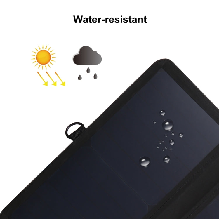 HAWEEL 28W Ultrathin 4-Fold Foldable 5V / 3A Max Solar Panel Charger with Dual USB Ports, Support QC3.0 and AFC(Black)