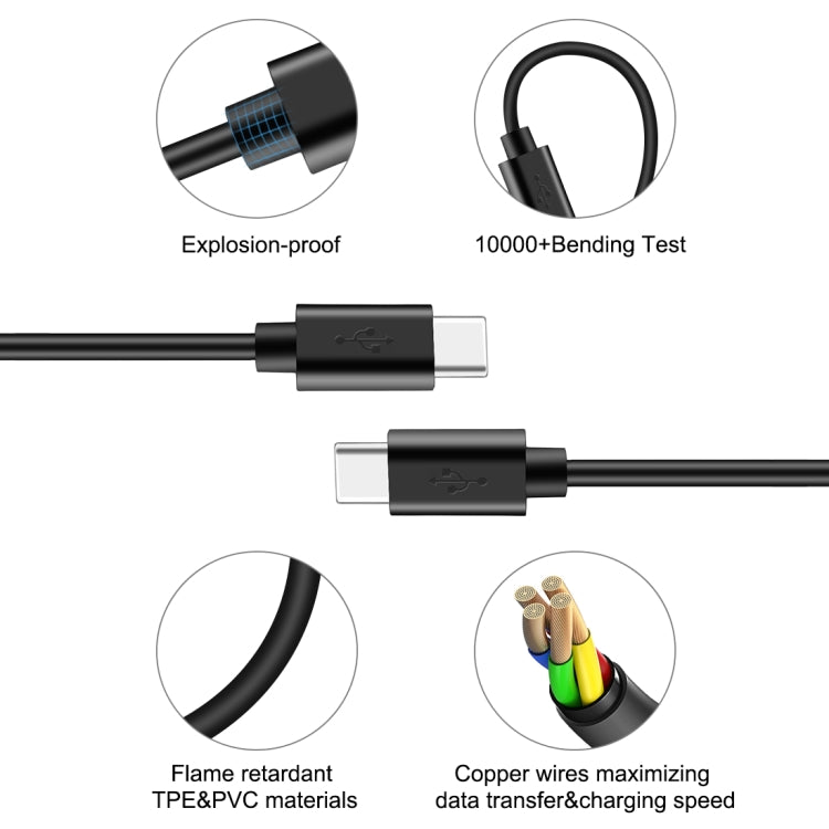 HAWEEL 1m 25W 3A Type-C / USB-C to Type-C / USB-C Fast Charging Data Cable with OTG