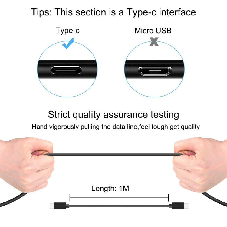 HAWEEL 1m 25W 3A Type-C / USB-C to Type-C / USB-C Fast Charging Data Cable with OTG