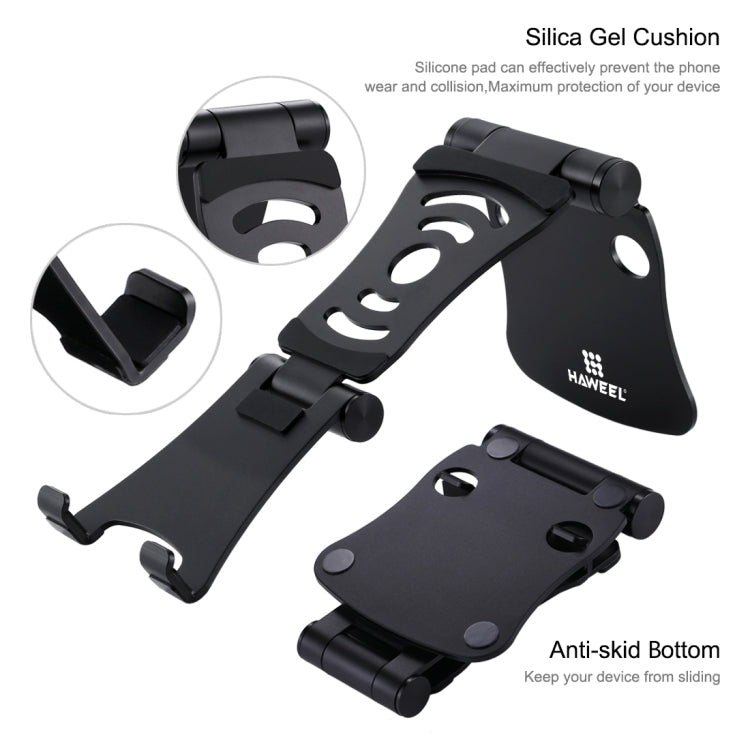 HAWEEL 360 Degree Rotation Foldable Adjustable Pivot Aluminium Desktop Holder, For iPad, iPhone, Galaxy, Huawei, Xiaomi, HTC, Sony, and other Mobile Phones, Laptops or Tablets