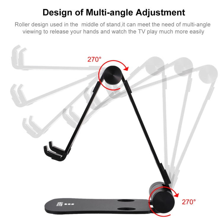 HAWEEL 360 Degree Rotation Foldable Adjustable Pivot Aluminium Desktop Holder, For iPad, iPhone, Galaxy, Huawei, Xiaomi, HTC, Sony, and other Mobile Phones, Laptops or Tablets