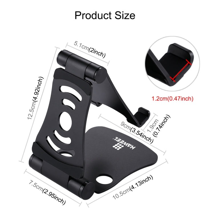 HAWEEL 360 Degree Rotation Foldable Adjustable Pivot Aluminium Desktop Holder, For iPad, iPhone, Galaxy, Huawei, Xiaomi, HTC, Sony, and other Mobile Phones, Laptops or Tablets