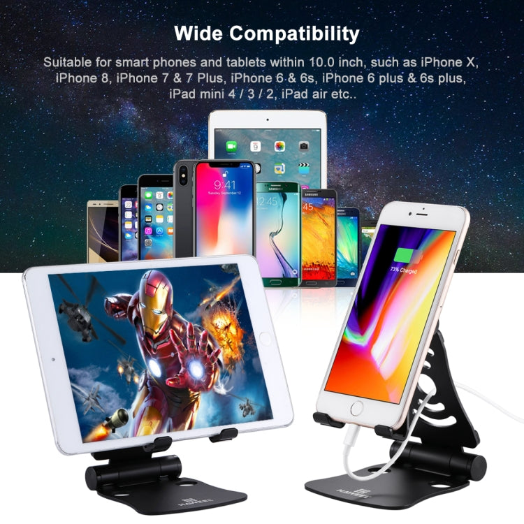 HAWEEL 360 Degree Rotation Foldable Adjustable Pivot Aluminium Desktop Holder, For iPad, iPhone, Galaxy, Huawei, Xiaomi, HTC, Sony, and other Mobile Phones, Laptops or Tablets