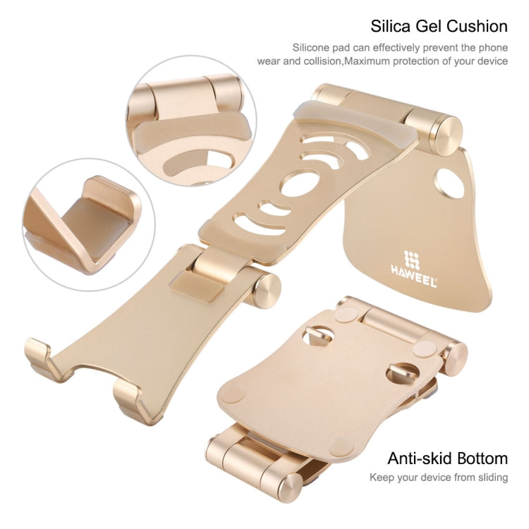 HAWEEL 360 Degree Rotation Foldable Adjustable Pivot Aluminium Desktop Holder, For iPad, iPhone, Galaxy, Huawei, Xiaomi, HTC, Sony, and other Mobile Phones, Laptops or Tablets