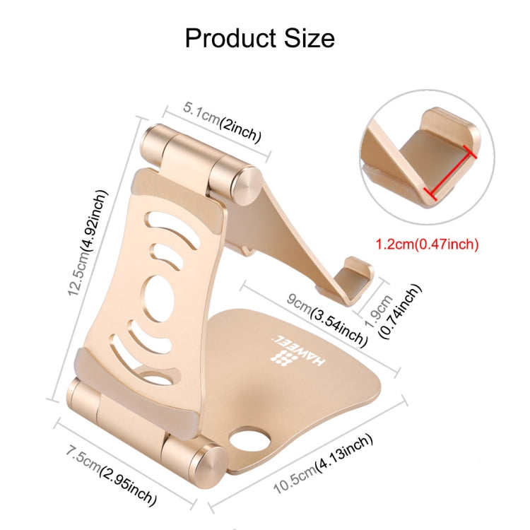 HAWEEL 360 Degree Rotation Foldable Adjustable Pivot Aluminium Desktop Holder, For iPad, iPhone, Galaxy, Huawei, Xiaomi, HTC, Sony, and other Mobile Phones, Laptops or Tablets
