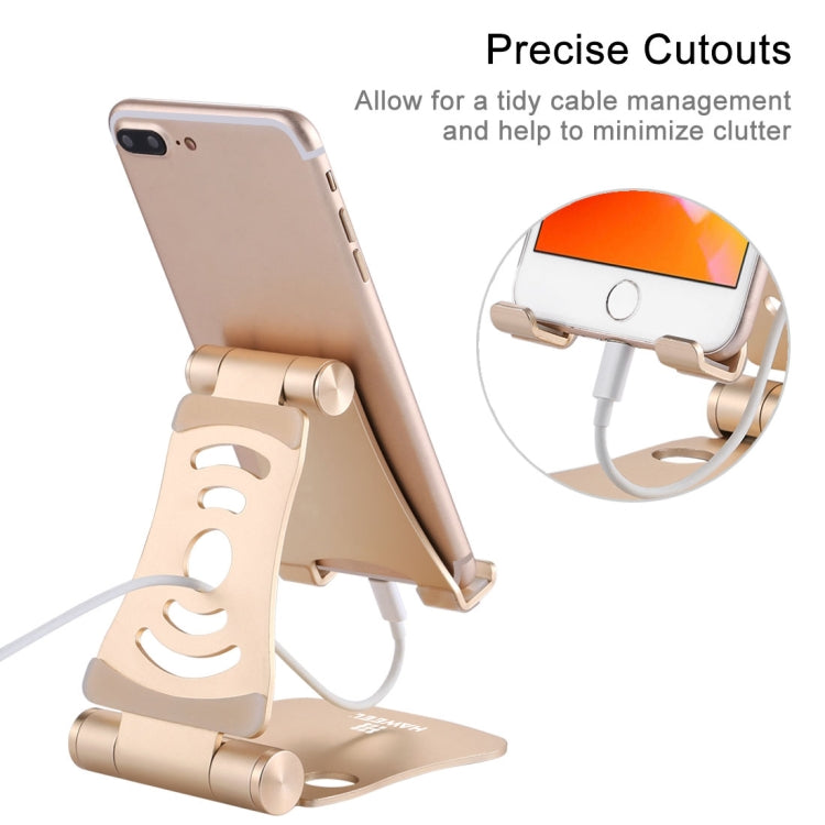 HAWEEL 360 Degree Rotation Foldable Adjustable Pivot Aluminium Desktop Holder, For iPad, iPhone, Galaxy, Huawei, Xiaomi, HTC, Sony, and other Mobile Phones, Laptops or Tablets