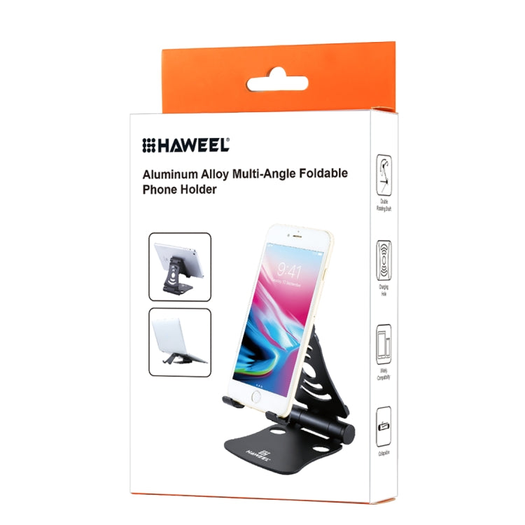 HAWEEL 360 Degree Rotation Foldable Adjustable Pivot Aluminium Desktop Holder, For iPad, iPhone, Galaxy, Huawei, Xiaomi, HTC, Sony, and other Mobile Phones, Laptops or Tablets