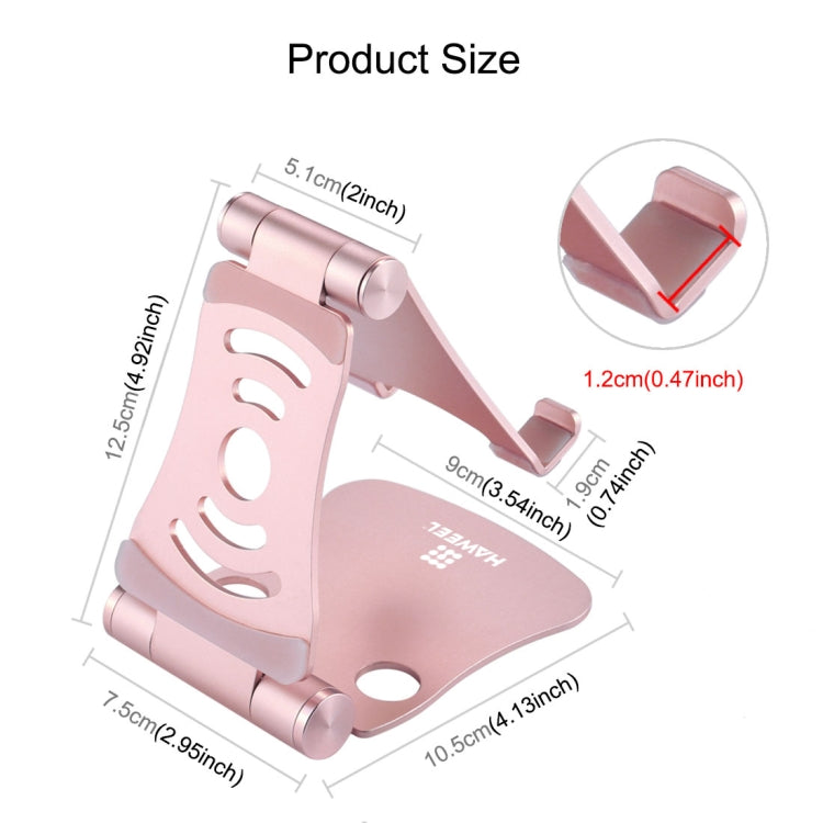 HAWEEL 360 Degree Rotation Foldable Adjustable Pivot Aluminium Desktop Holder, For iPad, iPhone, Galaxy, Huawei, Xiaomi, HTC, Sony, and other Mobile Phones, Laptops or Tablets