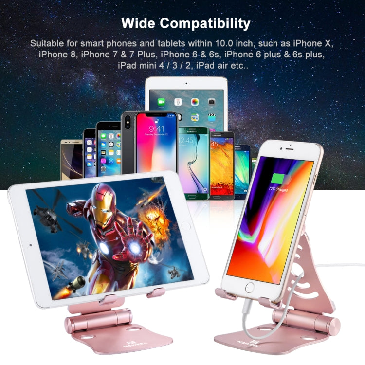 HAWEEL 360 Degree Rotation Foldable Adjustable Pivot Aluminium Desktop Holder, For iPad, iPhone, Galaxy, Huawei, Xiaomi, HTC, Sony, and other Mobile Phones, Laptops or Tablets