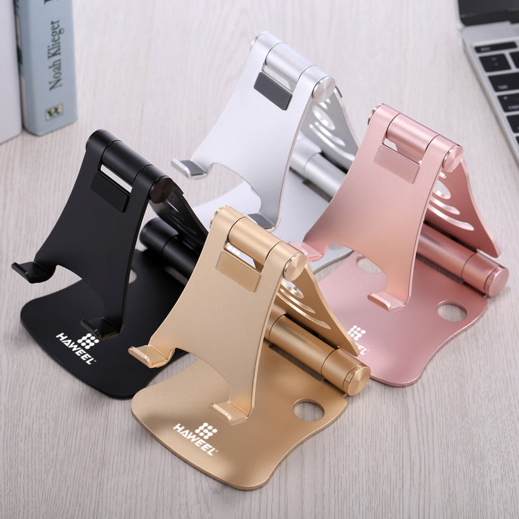 HAWEEL 360 Degree Rotation Foldable Adjustable Pivot Aluminium Desktop Holder, For iPad, iPhone, Galaxy, Huawei, Xiaomi, HTC, Sony, and other Mobile Phones, Laptops or Tablets