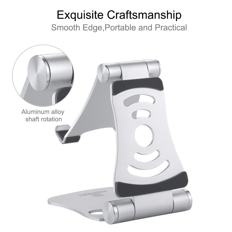 HAWEEL 360 Degree Rotation Foldable Adjustable Pivot Aluminium Desktop Holder, For iPad, iPhone, Galaxy, Huawei, Xiaomi, HTC, Sony, and other Mobile Phones, Laptops or Tablets