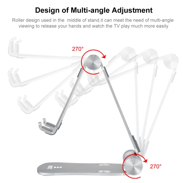 HAWEEL 360 Degree Rotation Foldable Adjustable Pivot Aluminium Desktop Holder, For iPad, iPhone, Galaxy, Huawei, Xiaomi, HTC, Sony, and other Mobile Phones, Laptops or Tablets