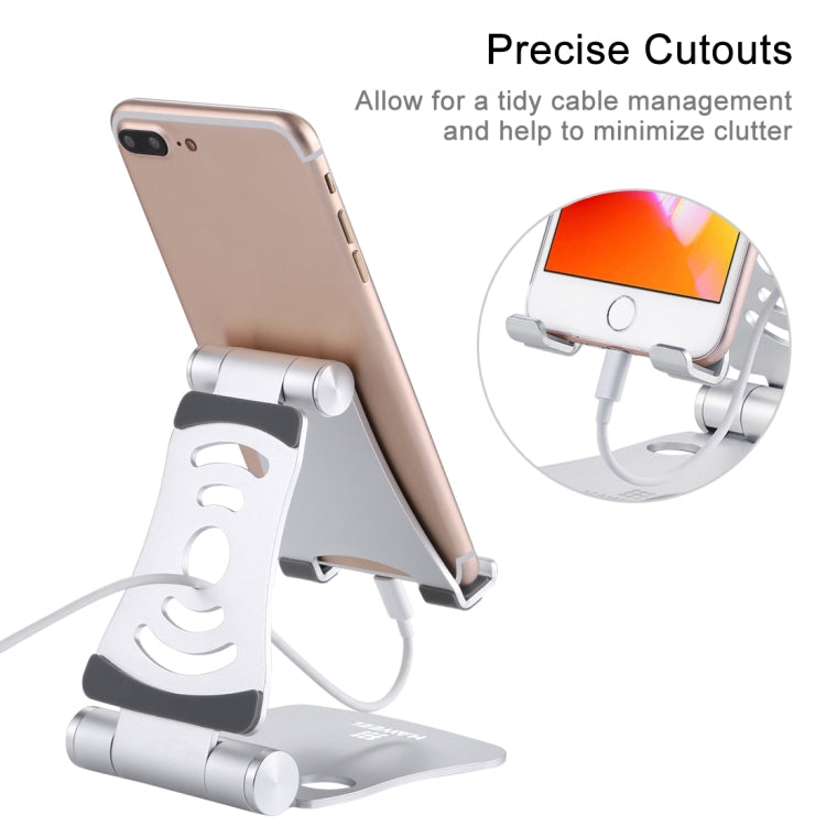 HAWEEL 360 Degree Rotation Foldable Adjustable Pivot Aluminium Desktop Holder, For iPad, iPhone, Galaxy, Huawei, Xiaomi, HTC, Sony, and other Mobile Phones, Laptops or Tablets