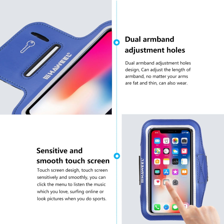 HAWEEL Sport Armband Case with Earphone Hole & Key Pocket, For iPhone XS, iPhone XS Max, iPhone X, iPhone 8 Plus & 7 Plus, iPhone 6 Plus, Galaxy S9+ / S8+ / S6 / S5