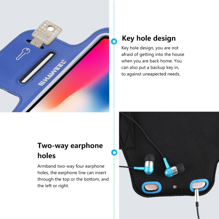 HAWEEL Sport Armband Case with Earphone Hole & Key Pocket, For iPhone XS, iPhone XS Max, iPhone X, iPhone 8 Plus & 7 Plus, iPhone 6 Plus, Galaxy S9+ / S8+ / S6 / S5