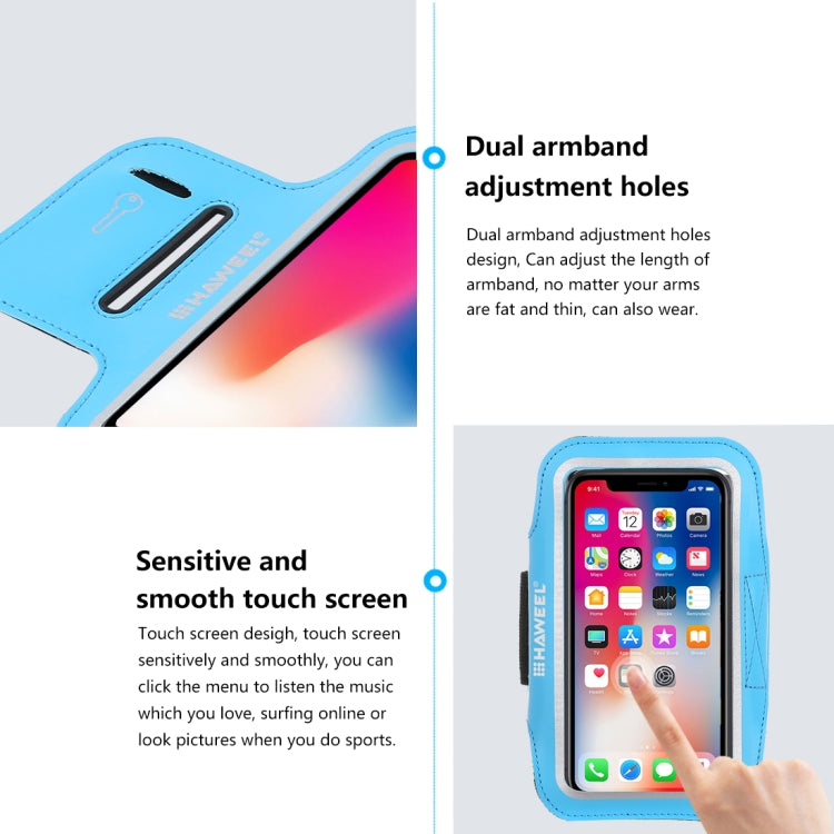 HAWEEL Sport Armband Case with Earphone Hole & Key Pocket, For iPhone XS, iPhone XS Max, iPhone X, iPhone 8 Plus & 7 Plus, iPhone 6 Plus, Galaxy S9+ / S8+ / S6 / S5