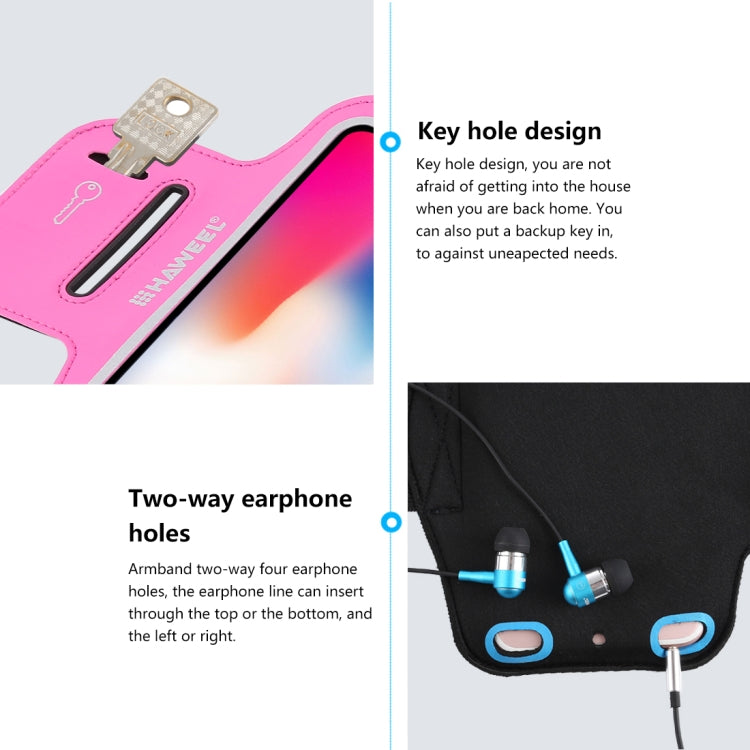HAWEEL Sport Armband Case with Earphone Hole & Key Pocket, For iPhone XS, iPhone XS Max, iPhone X, iPhone 8 Plus & 7 Plus, iPhone 6 Plus, Galaxy S9+ / S8+ / S6 / S5